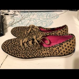 Leopard/heart brown black keds gently used 8.5